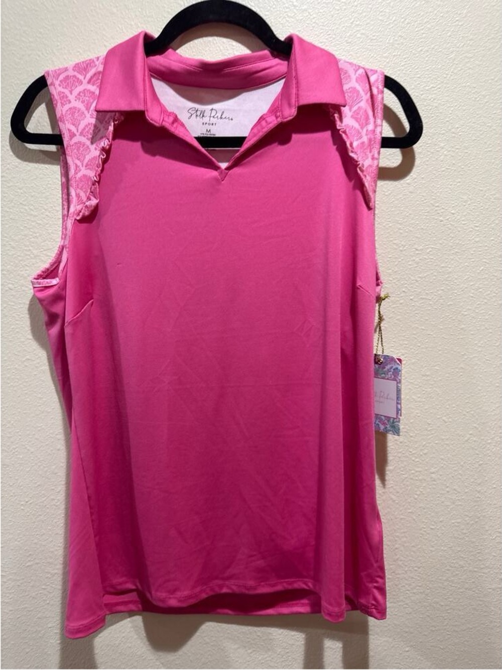 Sleeveless Polo Top - Pink